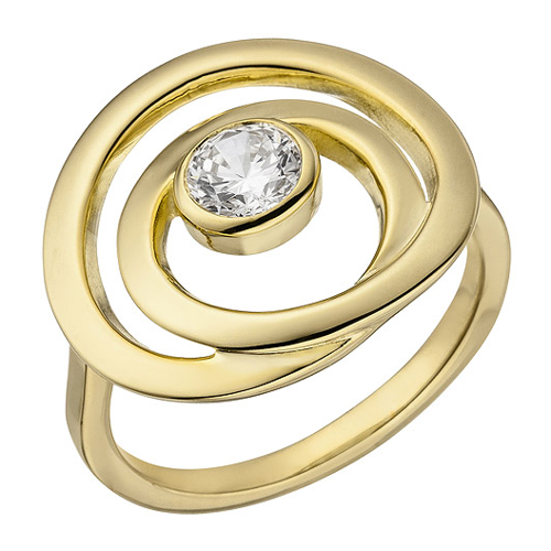 Bild von SIGO Damen Ring aus 925 Sterling Silber vergoldet mit Zirkonia