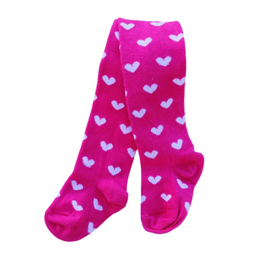 Bild von La Bortini Strumpfhose für Babys und Kinder in Pink mit Herzchen