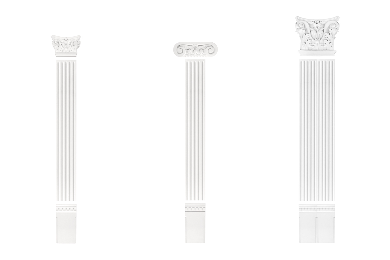Bild von Pilaster 135x20mm Wandreliefe Stuckdekor aus PU - stoÃfest Grand Decor PL253