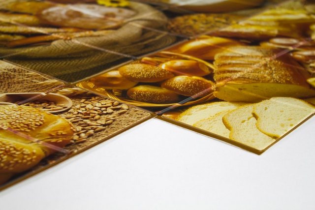 Bild von Hexim Wanddekoobjekt HOME-MADE-BREAD (Restposten! - stabile und pflegeleichte PVC Platten zur Wandverkleidung z. B. als Küchenrückwand (950x480mm) zuschneidbar resistent)