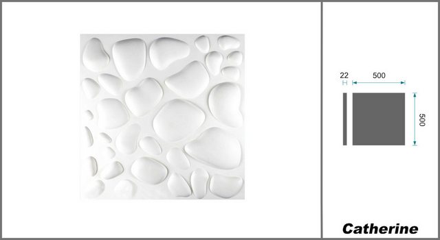 Bild von Hexim Wanddekoobjekt CATHERINE (3D Paneel 50x50cm, Wand- und Deckengestaltung - Naturprodukt, ökologische Bambusfaser & Zuckerohr Platten - Verblender Deckenplatten Paneele)
