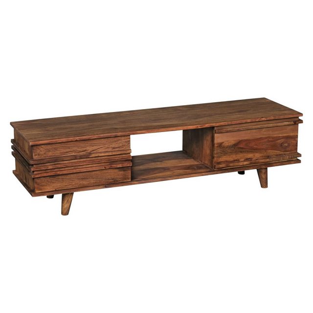 Bild von möbelando Lowboard Massivholz Sheesham Kommode 145 cm TV-Board Ablage-Fach Landhaus-Stil Unterschrank 41 cm TV-Möbel