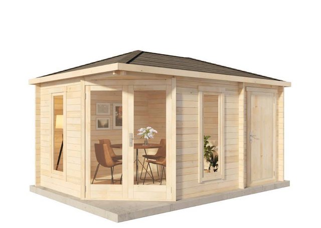 Bild von Alpholz Gartenhaus 5-Eck Liwa Compact mit Anbau, BxT: 442x302 cm