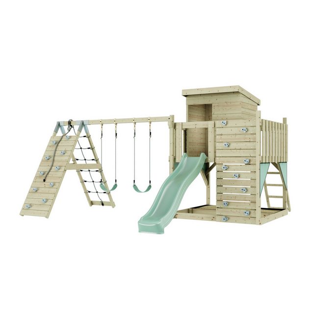 Bild von PolarPlay Spielturm Frida, mit Kinderschaukel, Mintgrün