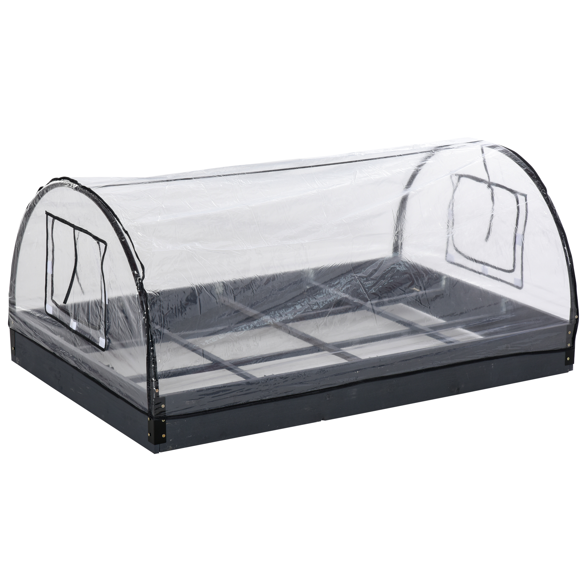 Bild von Outsunny Gewächshaus Treibhaus mit Fenster 12 Gitter für Tomaten Frühbeet aus PVC und Stahl Transparent 120x79x53cm   Aosom.de