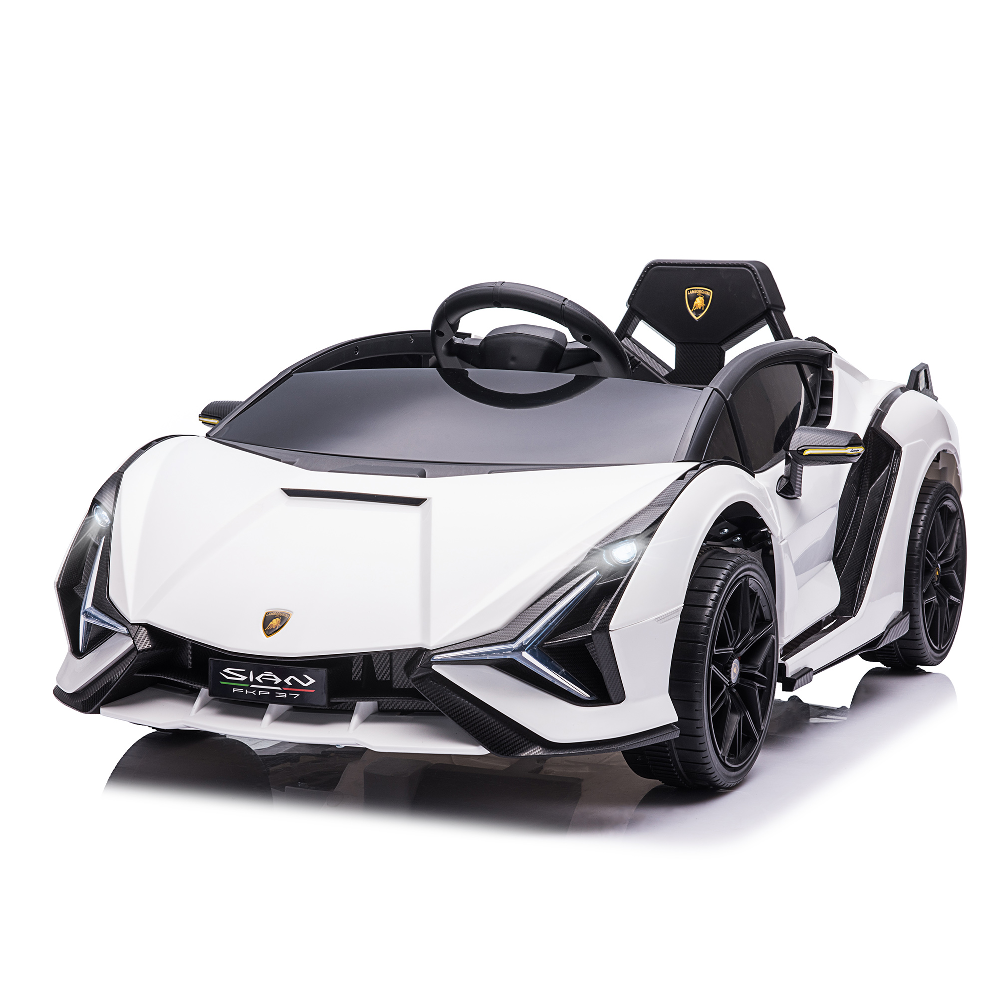 Bild von HOMCOM Elektro-Kinderauto extra breiten Reifen Musik(MP3/USB) Licht PP Metall 108 x 62 x 40 cm, Belastbarkeit 25 kg, (1-tlg), inkl. Akku und Ladegerät