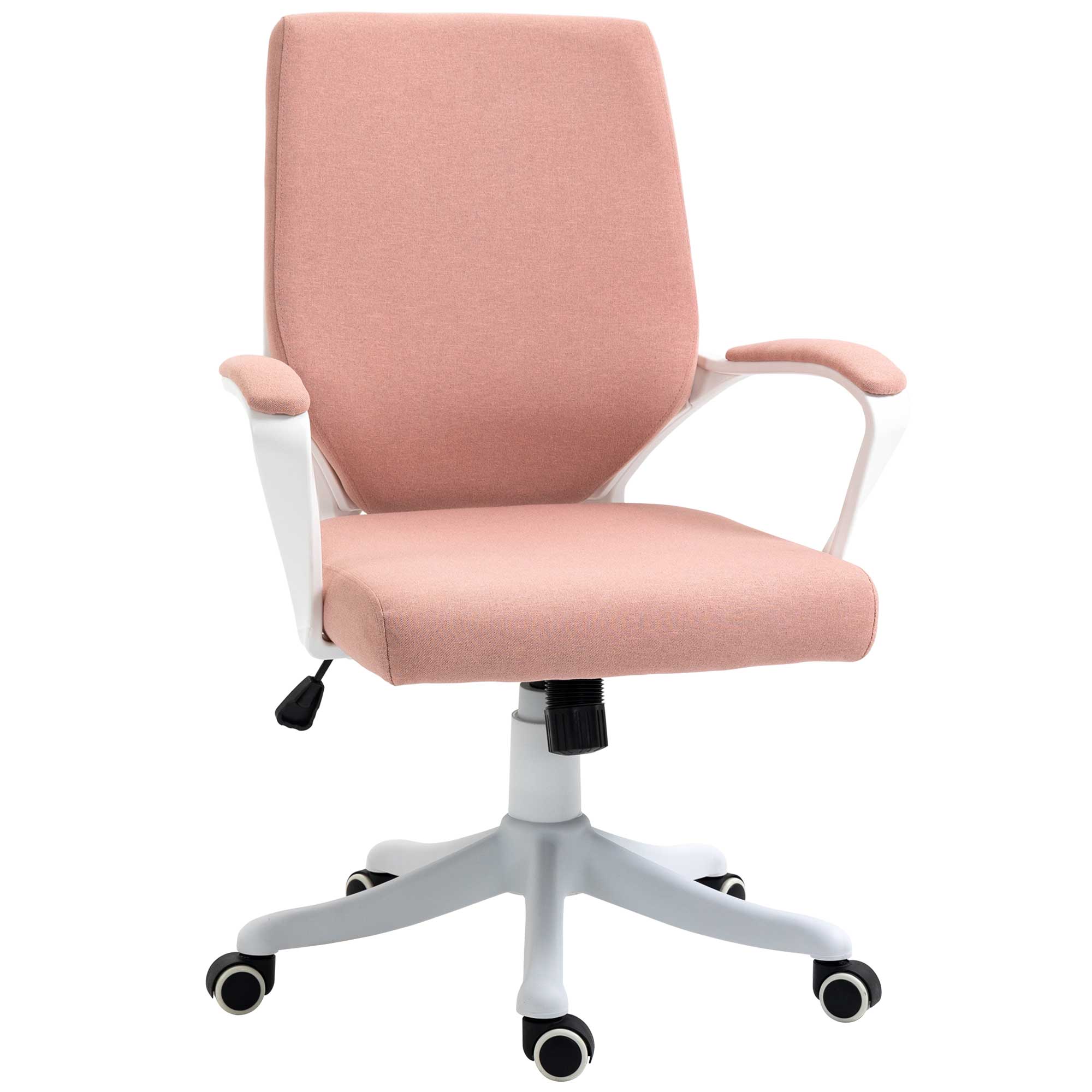 Bild von Vinsetto Bürostuhl ergonomisch mit Lendenwirbelstütze, höhenverstellbar, Wippenfunktion, rosa, ideal für Homeoffice & Gaming   Aosom.de