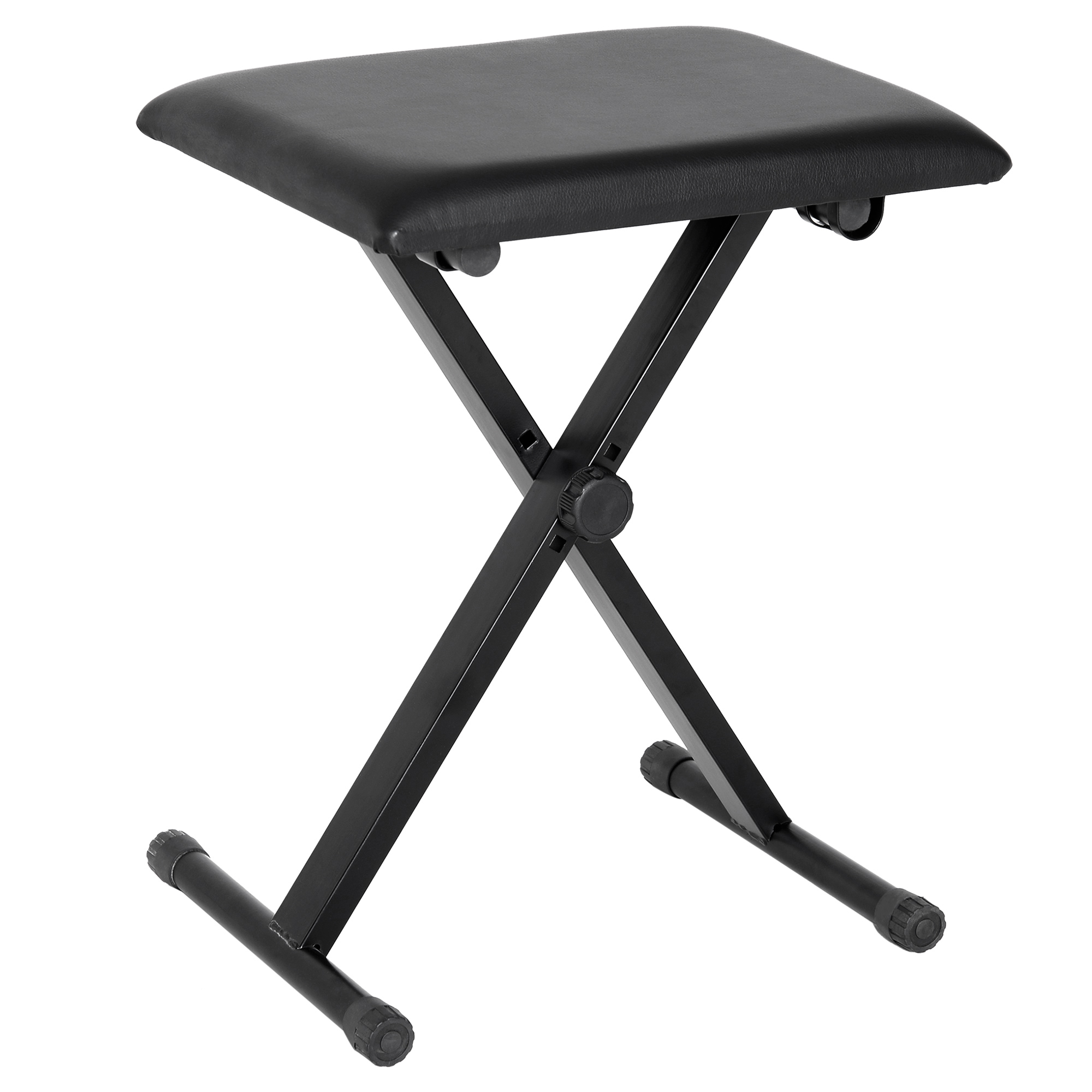 Bild von HOMCOM Klavierhocker  Klavierbank höhenverstellbar, zusammenklappbar, Metall, Kunstleder, Schaumstoff, Schwarz, 39 x 29 x 37-47 cm  Aosom