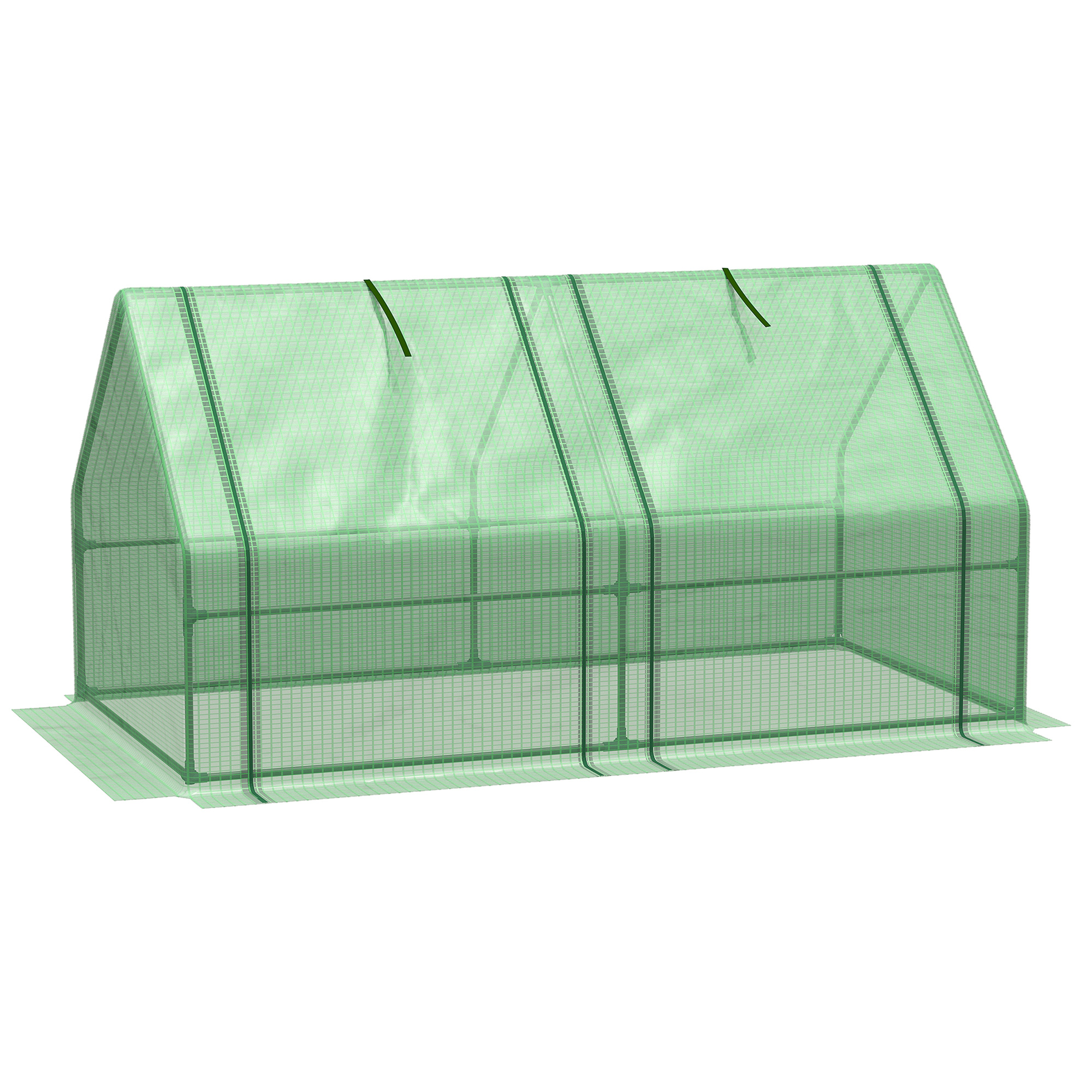 Bild von Outsunny Gewächshaus Treibhaus 180x90x90cm für Tomaten & Pflanzen, robust wetterfest Frühbeet in Grün   Aosom.de