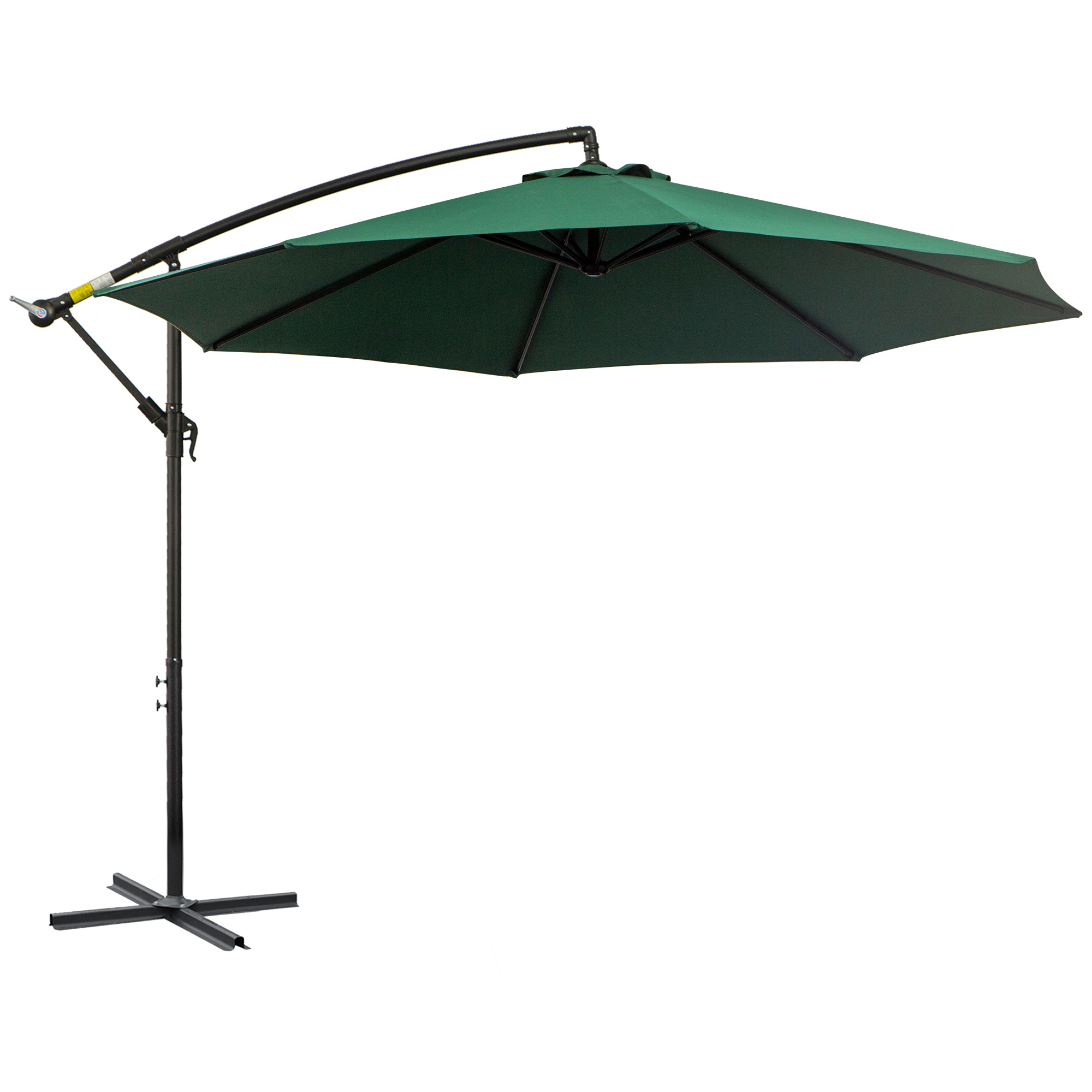 Bild von Outsunny Ampelschirm mit Kurbel, Sonnenschirm aus Stahlgestell & Polyestergewebe, grün, Ø2,95x2,45m, ideal für Garten & Terrasse   Aosom.de