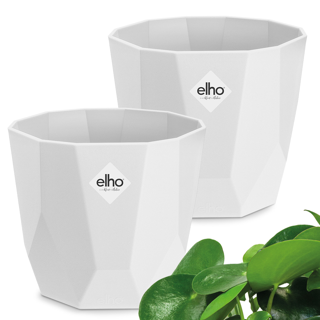 Bild von Blumentopf b. for rock 2er-Set Weiß 14x13cm 1,5L