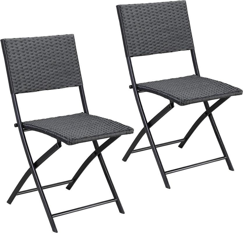 Bild von Polyrattan Klappstuhl Rom 4er-Set Schwarz