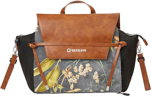 Bild von Gesslein Wickeltasche »N°4 cognac, schiefergrau«, mit Wickelauflage und Flaschenhalter, Made in Germany