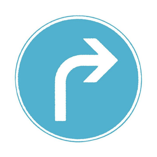 Bild von Verkehrsschild 209 Ronde 600 mm Fahrtrichtung rechts