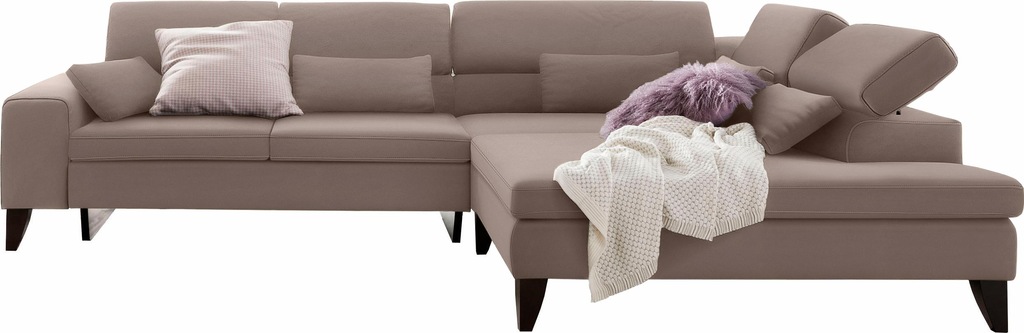 Bild von GALLERY M branded by Musterring Ecksofa "Felicia L-Form", mit Holzfuß, wahlweise mit manuellem oder motorischem Sitzvorzug