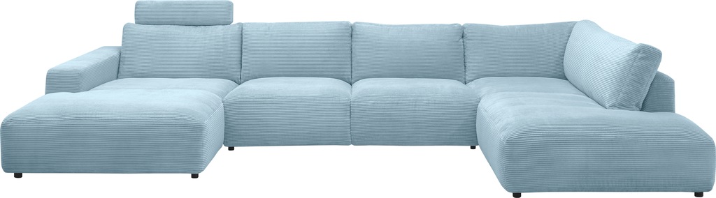 Bild von GALLERY M branded by Musterring Wohnlandschaft Lucia U-Form, Verschiedene Farben, Cord-Bezug, inkl. Rückenkissen