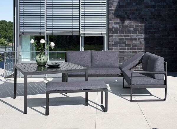 Bild von KETTLER OCEAN Casual Dining Eckset inkl. Kissen, Anthrazit/Grau