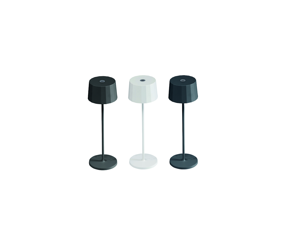 Bild von Kettler LED Tischleuchte RIBBED Ø 11 cm, Höhe 35 cm, Aluminium Grau / Polycarbonat - Sonderaktion