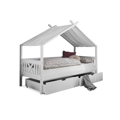 Bild von Moebel-Eins Etagenbett LESSIE: Hochwertiges Hausbett mit Schubkästen