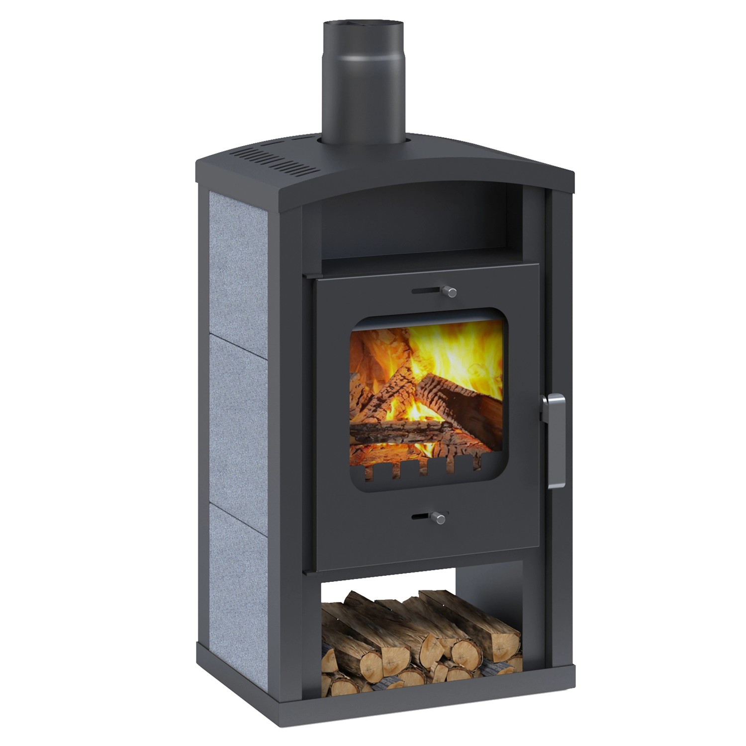 Bild von Accente Kaminofen Umea Naturstein Schwarz 6 kW EEK: A+