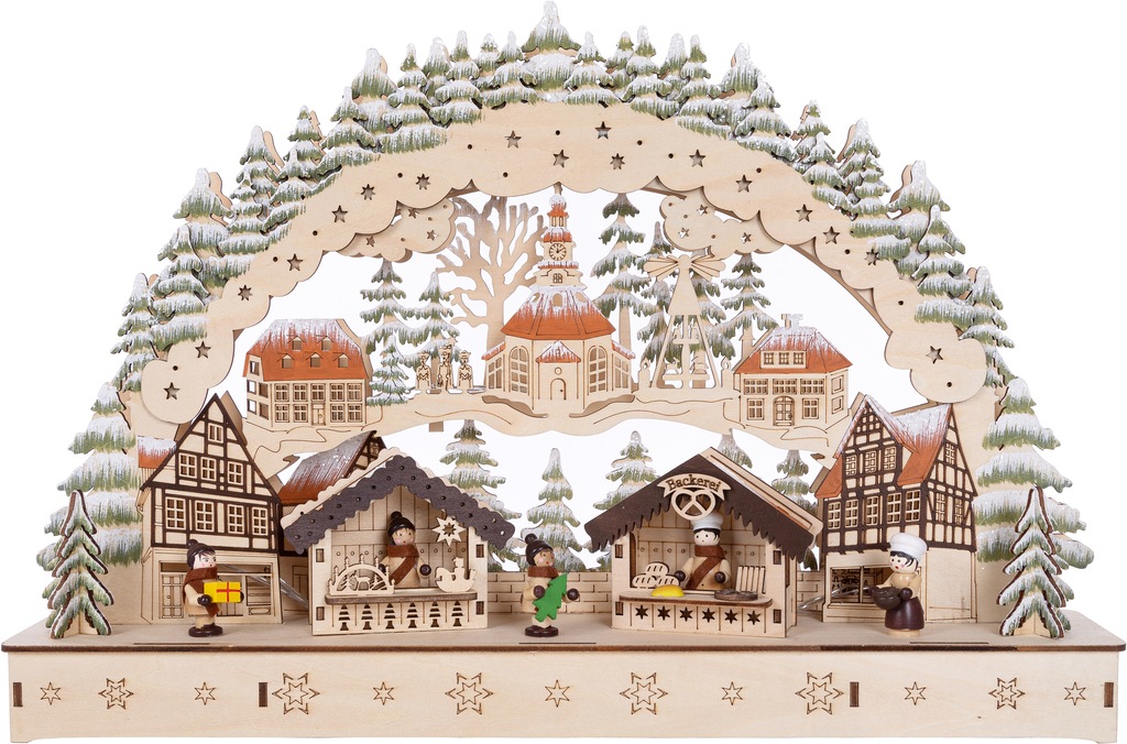 Bild von Myflair Möbel & Accessoires LED Schwibbogen Weihnachtsdeko (1-tlg), aus Holz, mit LED Beleuchtung, Höhe ca. 30 cm