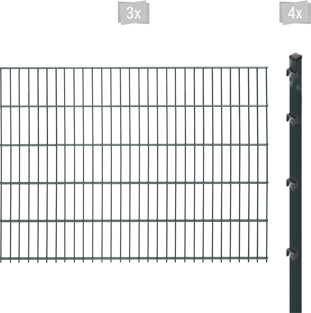 Bild von Arvotec Doppelstabmattenzaun ESSENTIAL 103 zum Einbetonieren, (Set, 7-St), Zaunhöhe 103 cm, Zaunlänge 2 - 60 m