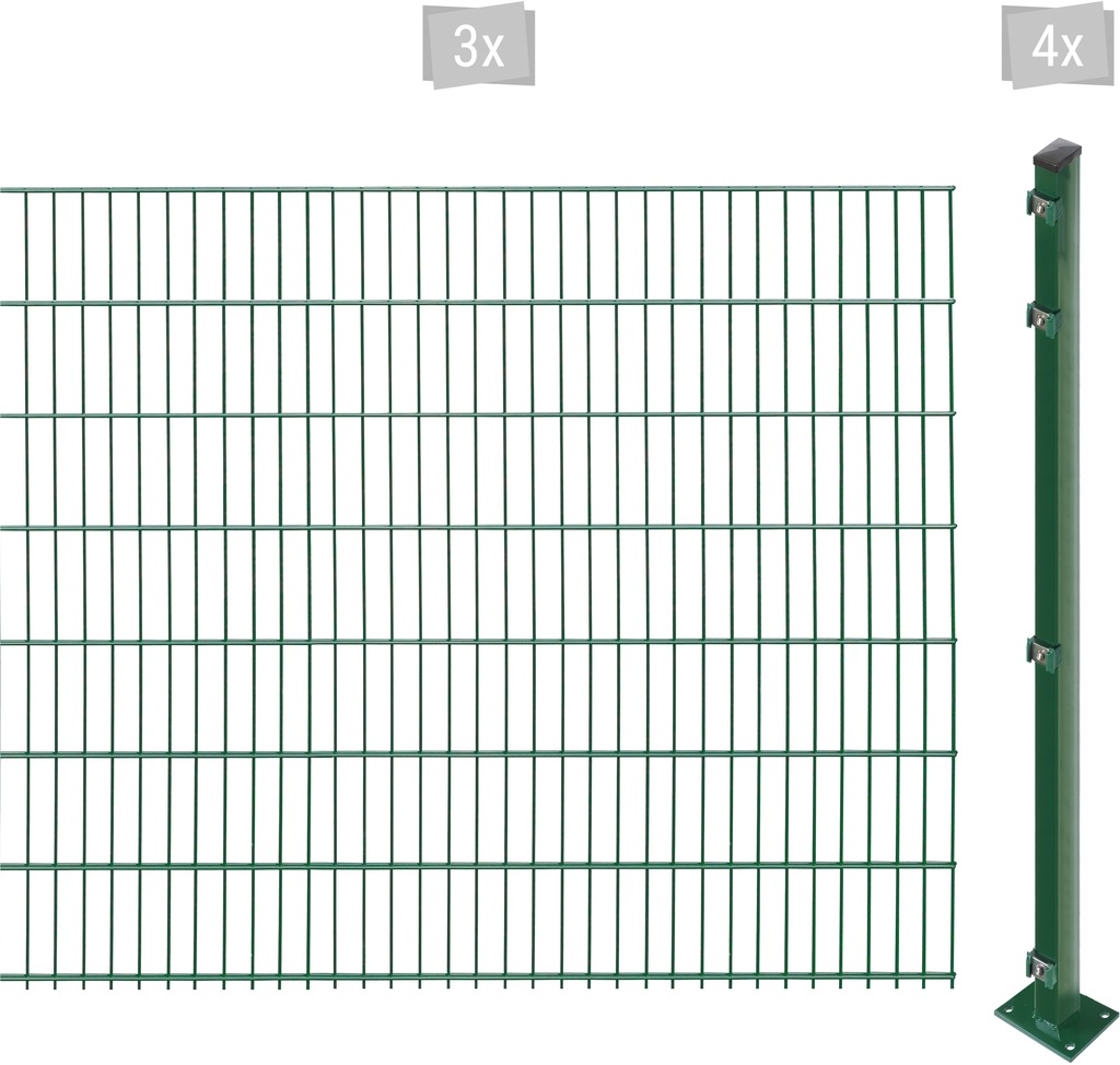 Bild von Arvotec Doppelstabmattenzaun EASY 143 zum Aufschrauben, (Set, 7-St), Zaunhöhe 143 cm, Zaunlänge 2 - 60 m