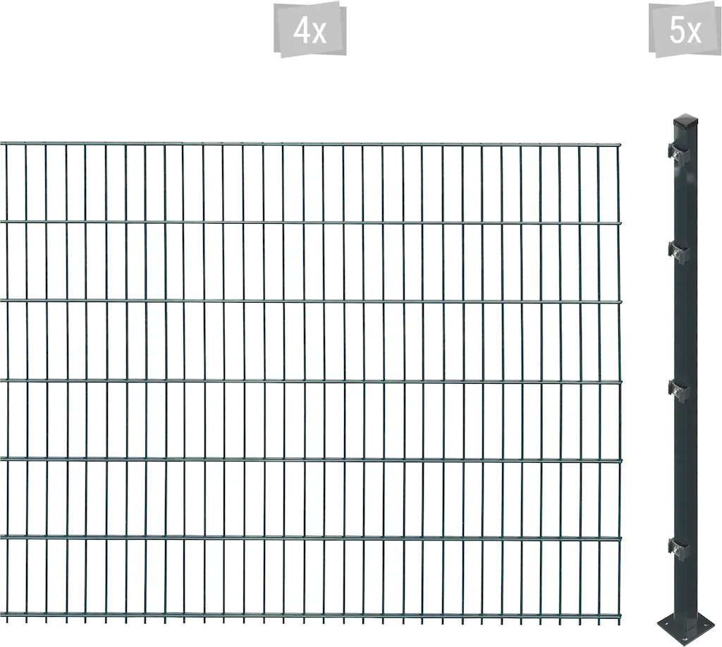 Bild von Arvotec Doppelstabmattenzaun ESSENTIAL 123 zum Aufschrauben, (Set, 9-St), Zaunhöhe 123 cm, Zaunlänge 2 - 60 m