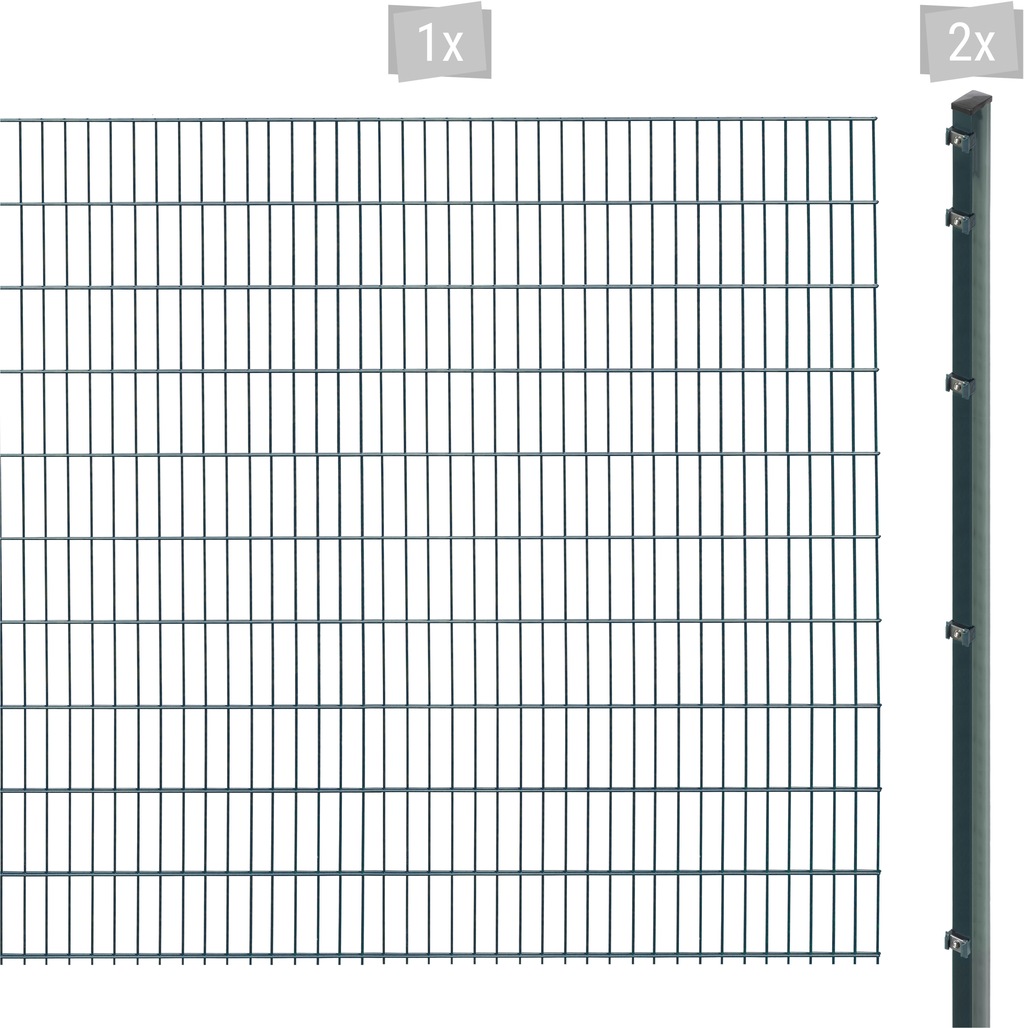 Bild von Arvotec Doppelstabmattenzaun EXCLUSIVE 203 zum Einbetonieren, (Set, 3-St), Zaunhöhe 203 cm, Zaunlänge 2 - 60 m