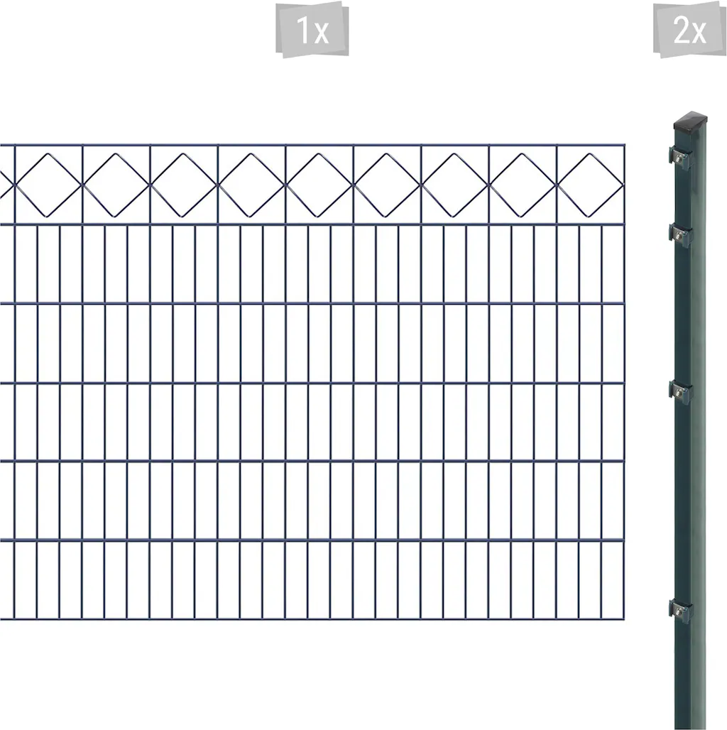 Bild von Arvotec Doppelstabmattenzaun EXCLUSIVE 120 zum Einbetonieren "Karo" mit Zierleiste, (Set, 3-St), Zaunhöhe 120 cm, Zaunlänge 2 - 60 m
