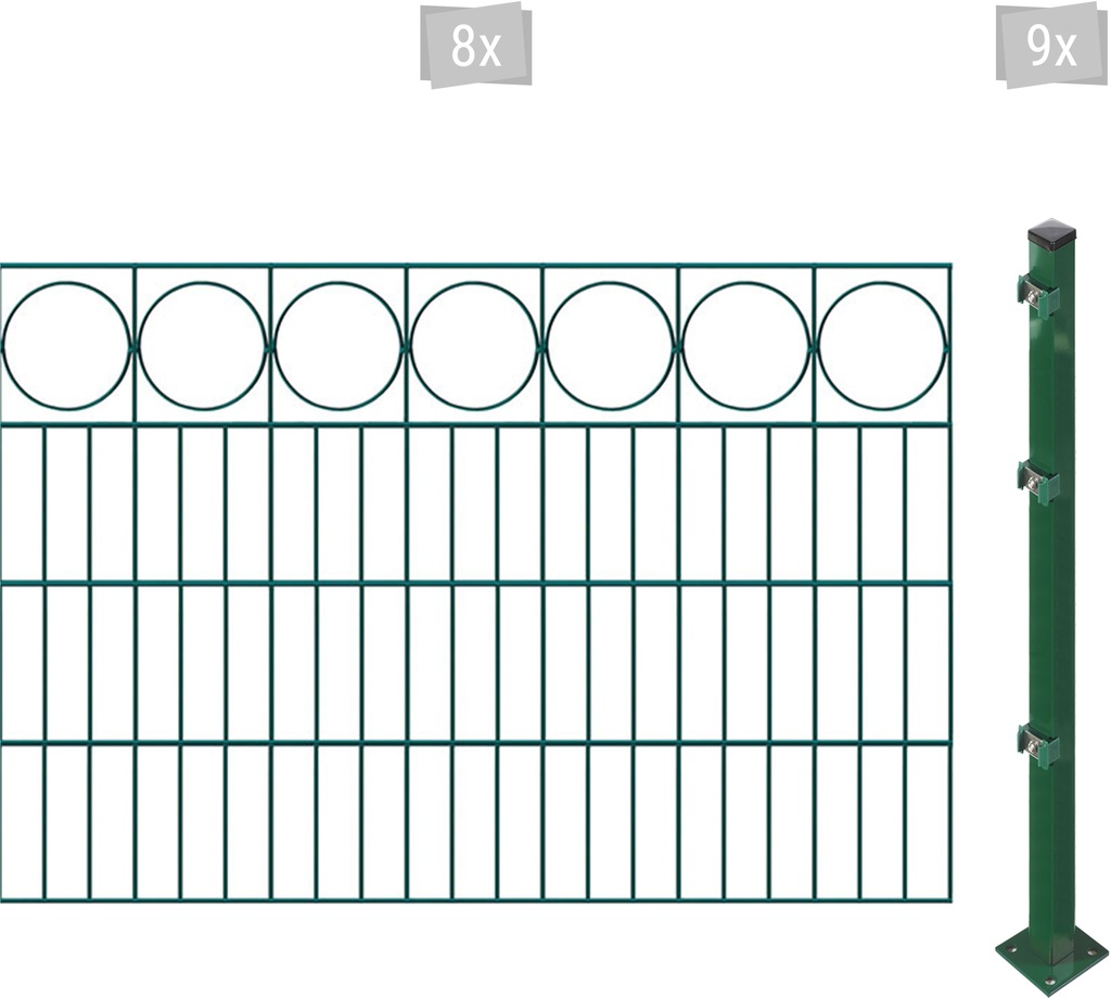 Bild von Arvotec Doppelstabmattenzaun ESSENTIAL 80 zum Aufschrauben "Ring" mit Zierleiste, (Set, 17-St), Zaunhöhe 80 cm, Zaunlänge 2 - 60 m