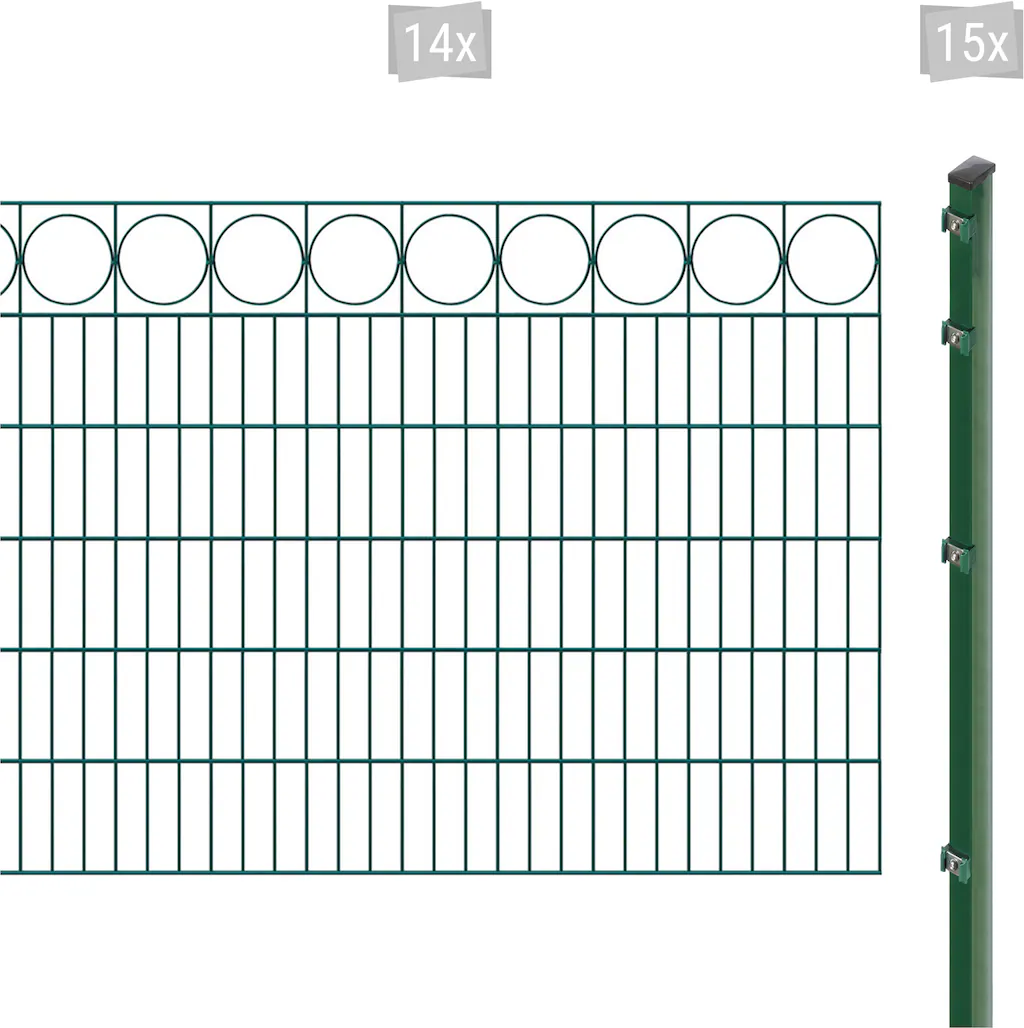 Bild von Arvotec Doppelstabmattenzaun EXCLUSIVE 120 zum Einbetonieren "Ring" mit Zierleiste, (Set, 29-St), Zaunhöhe 120 cm, Zaunlänge 2 - 60 m