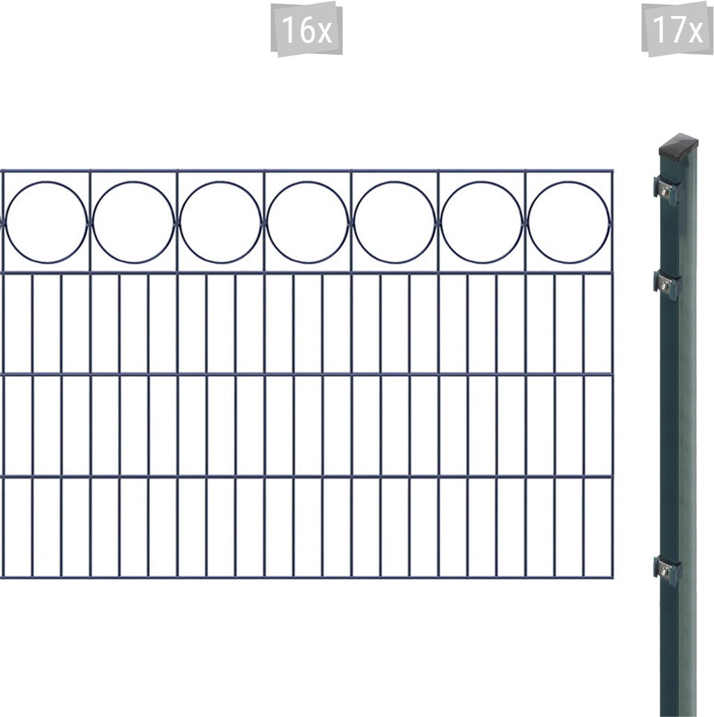 Bild von Arvotec Doppelstabmattenzaun EXCLUSIVE 80 zum Einbetonieren "Ring" mit Zierleiste, (Set, 33-St), Zaunhöhe 80 cm, Zaunlänge 2 - 60 m