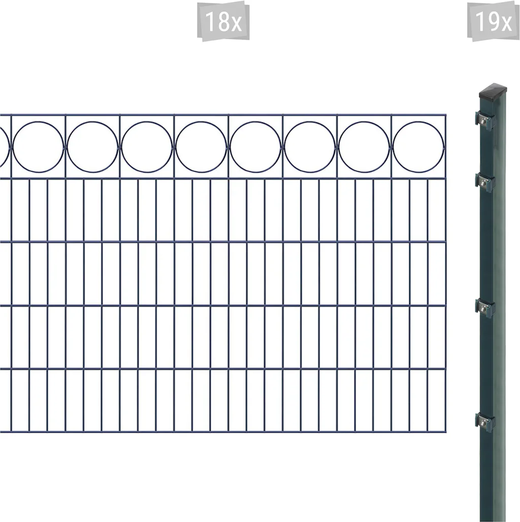 Bild von Arvotec Doppelstabmattenzaun EXCLUSIVE 100 zum Einbetonieren "Ring" mit Zierleiste, (Set, 37-St), Zaunhöhe 100 cm, Zaunlänge 2 - 60 m