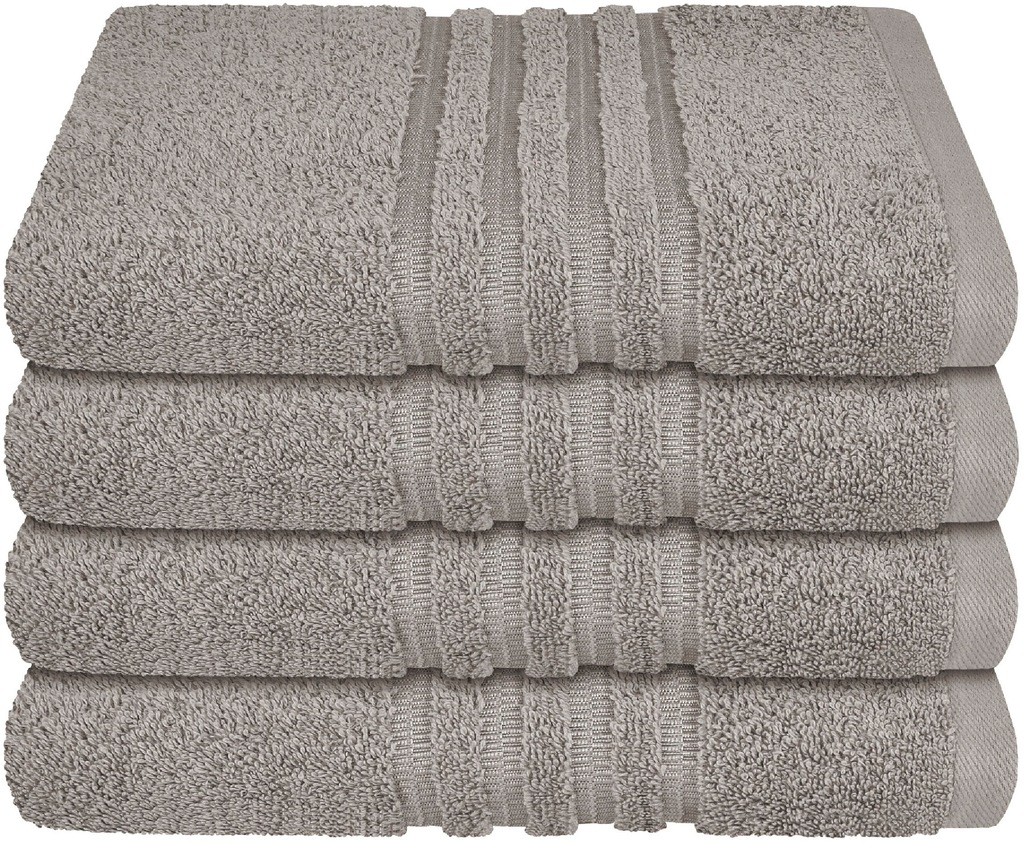 Bild von Schiesser Handtücher "Milano aus 100% Baumwolle mit eleganter Bordüre in Hoch-Tief-Optik", (Set, 4 St., 4er Set Handtücher 50 x 100 cm), Made in Green