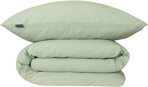 Bild von Schiesser Bettwäsche Laura aus Baumwoll-Seersucker in zarten Farbtönen, Seersucker, 2 teilig, Made in Green
