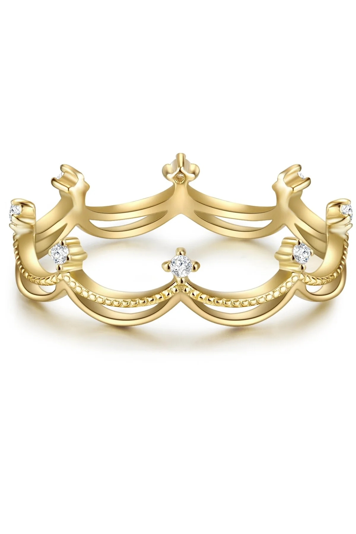 Bild von Glanzstücke München Silberring Ring Sterling Silber Gelbgold Zirkonia Weiß für Damen - 54