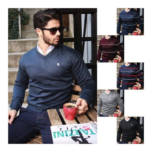 Bild von Eleganter Apollon Strickpullover mit V-Ausschnitt
