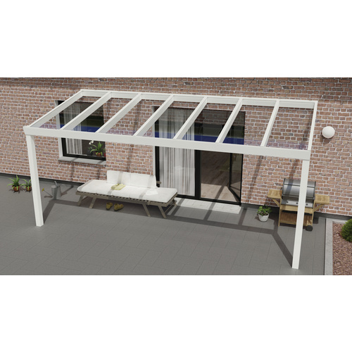 Bild von GARDENDREAMS Terrassenüberdachung »Legend«, BxT: 500 x 350 cm, weiß / RAL9016, Glasdach - weiss