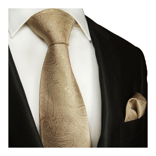 Bild von Paul Malone Krawatte Herren Hochzeitskrawatte mit Tuch Paisley aus 100% Seide