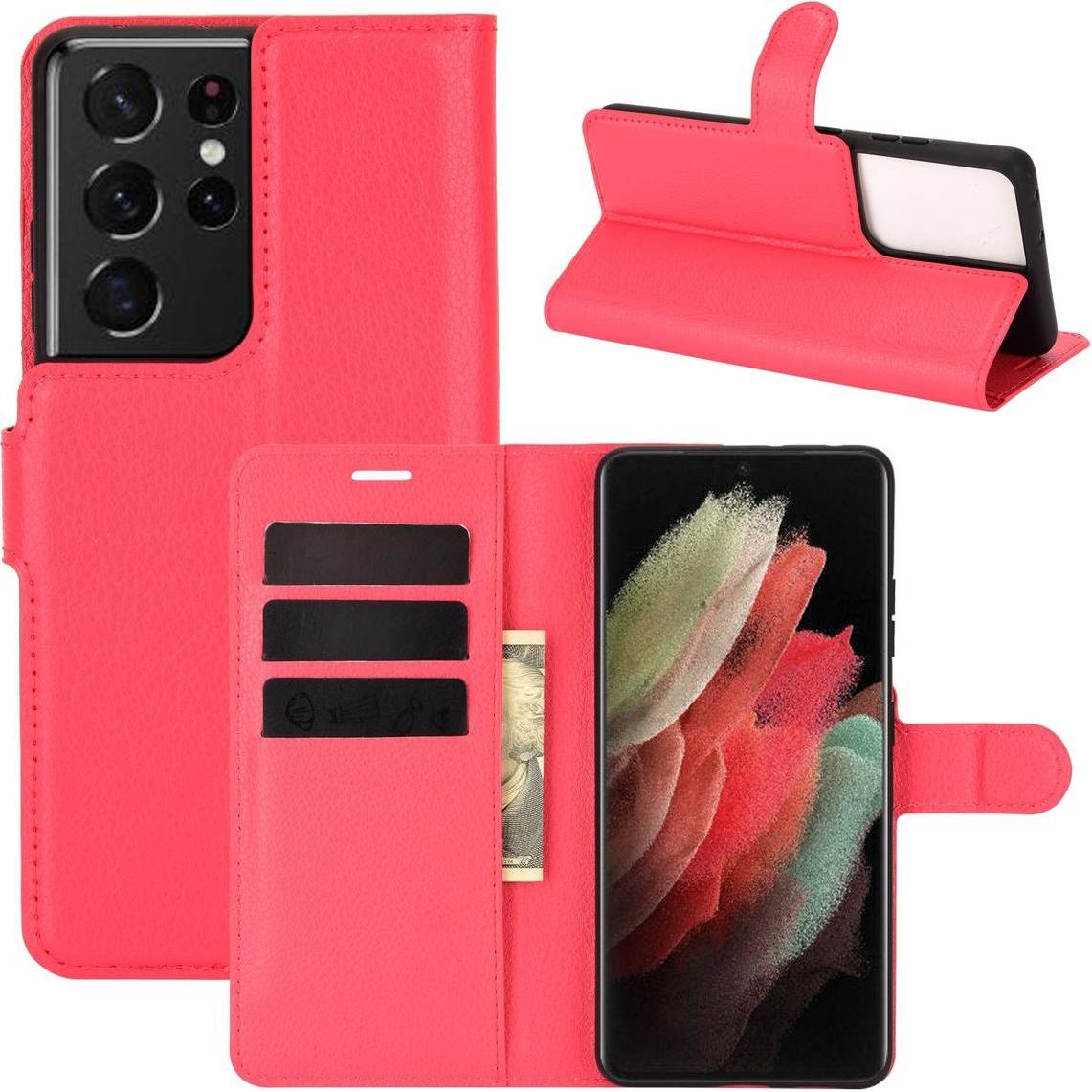 Bild von König Design Hülle Handy Schutz für Samsung Galaxy S21 Ultra Case Cover Tasche Etuis Rot Neu (Samsung Galaxy S21 Ultra), Smartphone Hülle, Rot