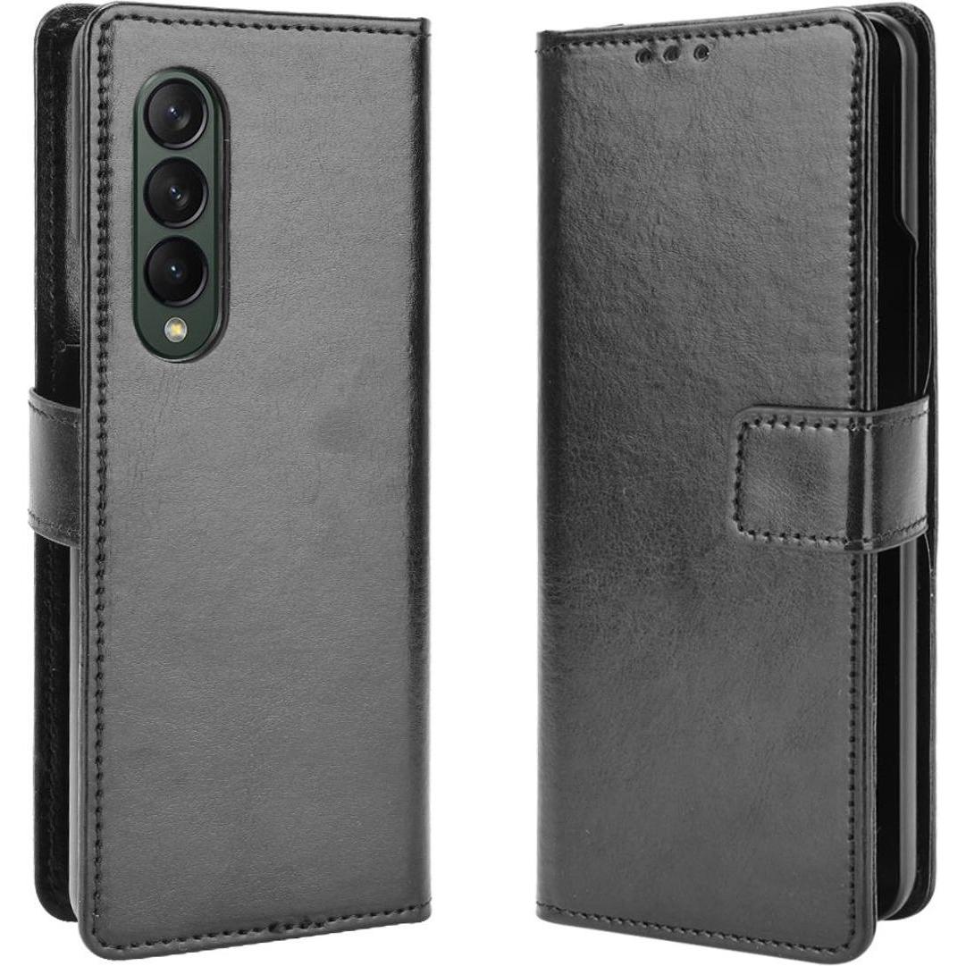 Bild von König Design Hülle Handy Schutz für Samsung Galaxy Z Fold3 5G Case Flip Cover Tasche Schwarz (Samsung Galaxy Z Fold3), Smartphone Hülle, Schwarz