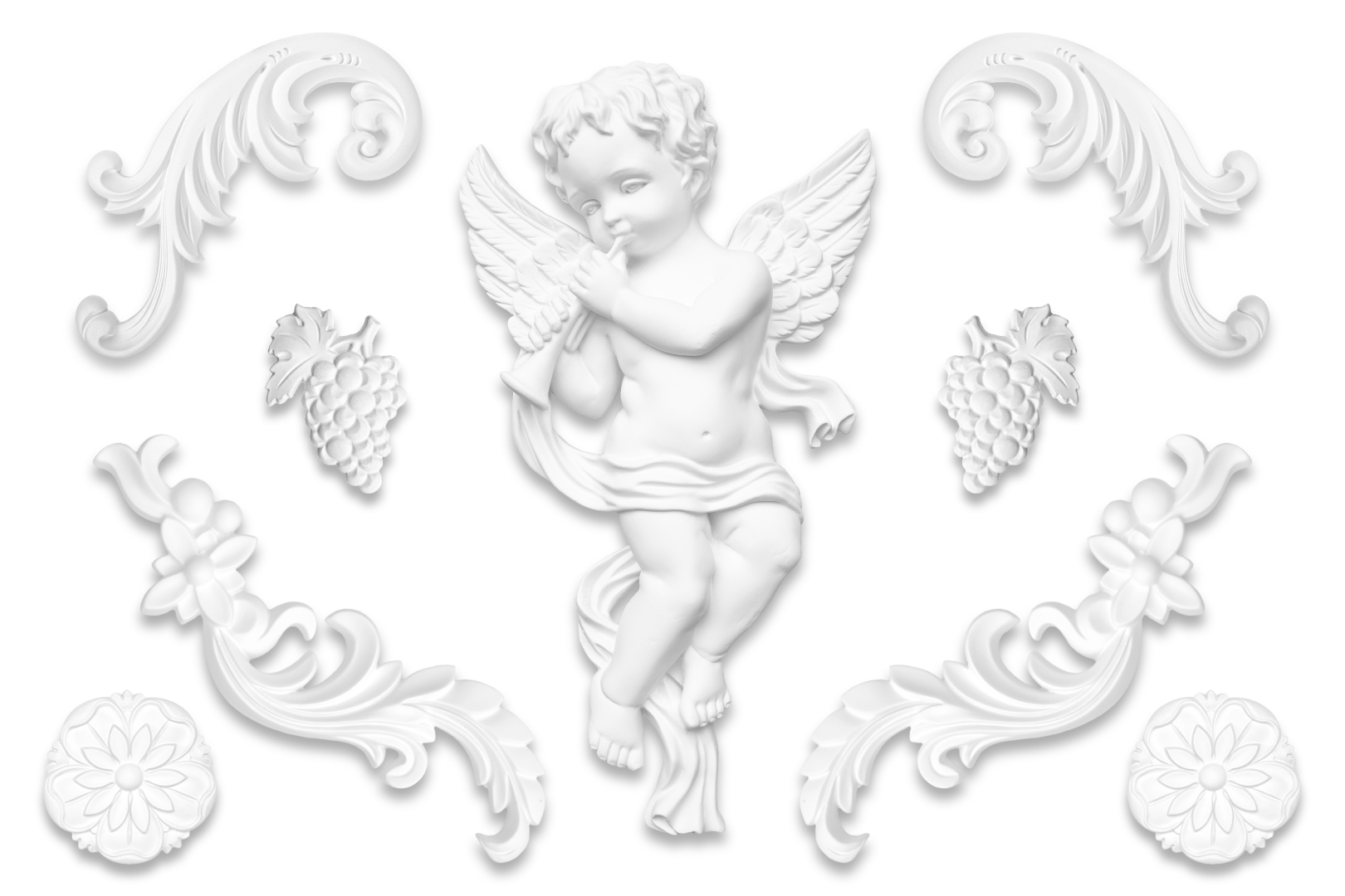 Bild von 1 Ornament - Stuck PU, stoÃfest & hart, Relief Dekor, Hexim Perfect - G-Serie