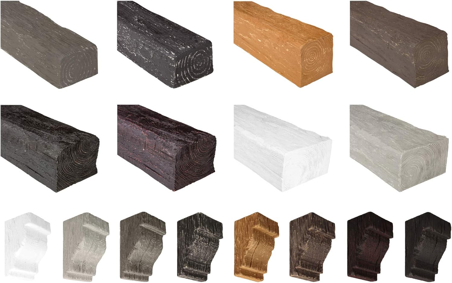 Bild von COSCA Balkenkonsole DK120 aus Polyurethane, Dekokonsole, PU Konsole Holzoptik (Eiche Asche - 12x21cm) Innendekor Holzstruktur Hartschaum