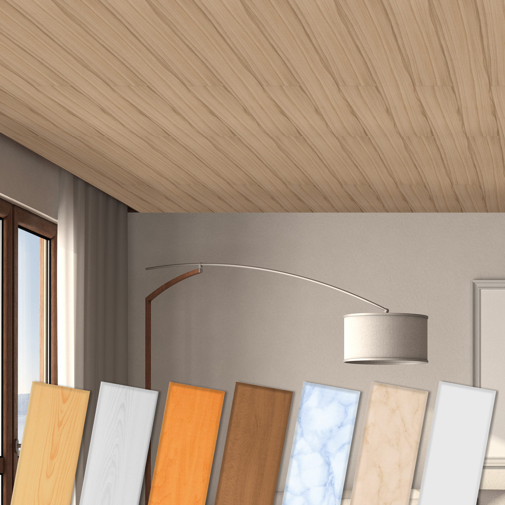 Bild von Deckenpaneele aus XPS Styropor - Deckenverkleidung leicht und stabil - viele Muster & Farben