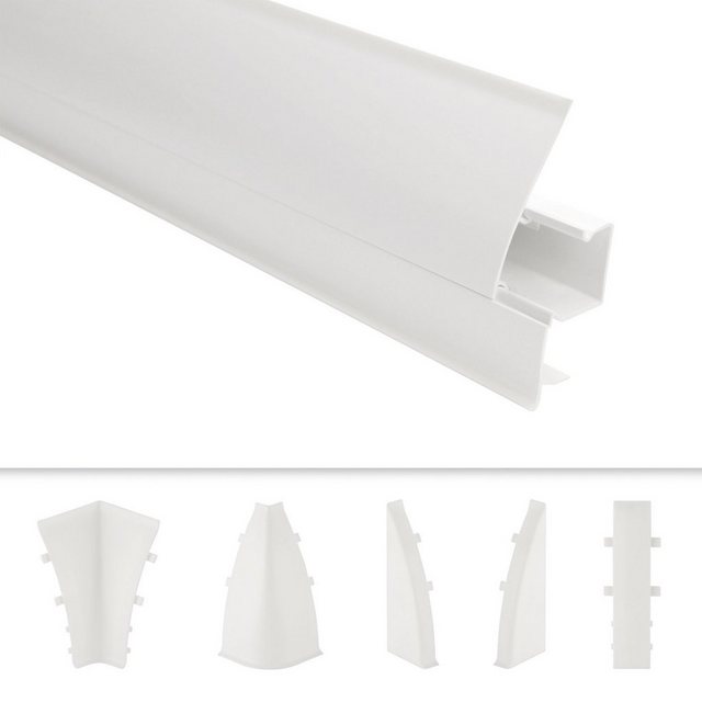 Bild von Lemal Sockelleiste, PVC 65x23mm - Fußleisten mit Kabelkanal - (20 Meter / 10 Leisten) Kunststoff Teppichleisten Übergangsleisten