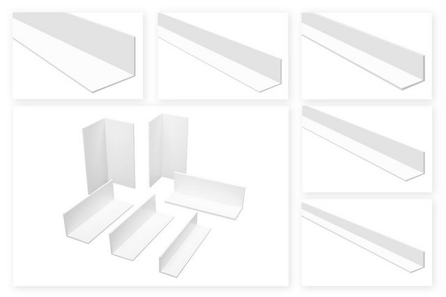 Bild von Hexim Winkelprofil Winkelleiste 332 - gleichschenklig (Winkelprofile gleichschenklig weiß - PVC Kunststoffwinkel, Auswahl Maße & Stärke (70x70mm) Kantenschutz Wand Leisten Profil)