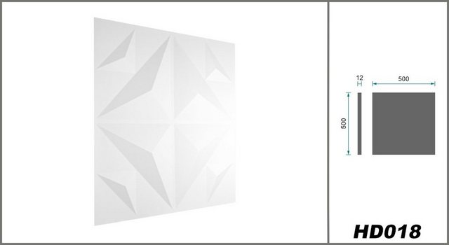 Bild von Hexim Wanddekoobjekt HD018 (PVC Kunststoff - weiße Wandverkleidung mit 3D Optik - Diamond Motive (3 qm 12 Platten) Wandplatten Wanddeko Feuchtraum)