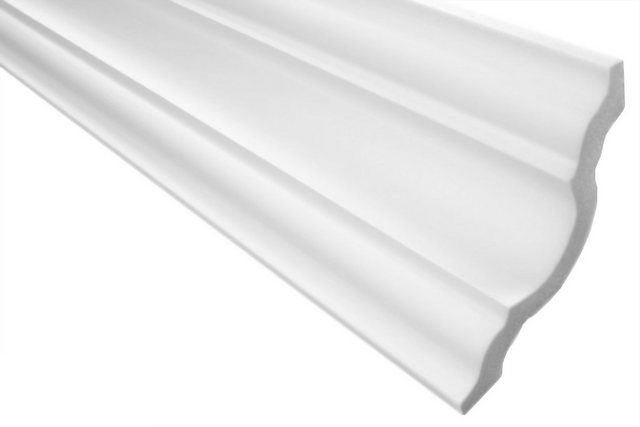 Bild von marbet design Stuckleiste E-16, 2 Meter / 1 Leiste, XPS Styropor weiß - Deckenleisten Deckenstuck Leisten E-Leisten - (2 Meter / 1 Leiste E-16)