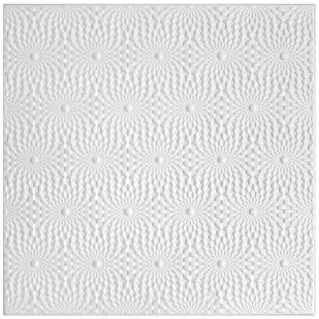 Bild von Hexim Wanddekoobjekt NR.96 (Deckenplatten aus Styropor XPS - (2QM Sparpaket 50x50cm) weiße Deckenpaneele pflegeleicht & robust Styroporplatten Paneele Deckenverkleidung)